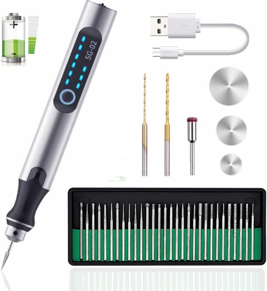 Cordless Electric Engraving Pen, Micro Polishing Pen, 33 Drill Bits Cordless Electric Engraving Pen, Micro Polishing Pen, 33 Drill Bits