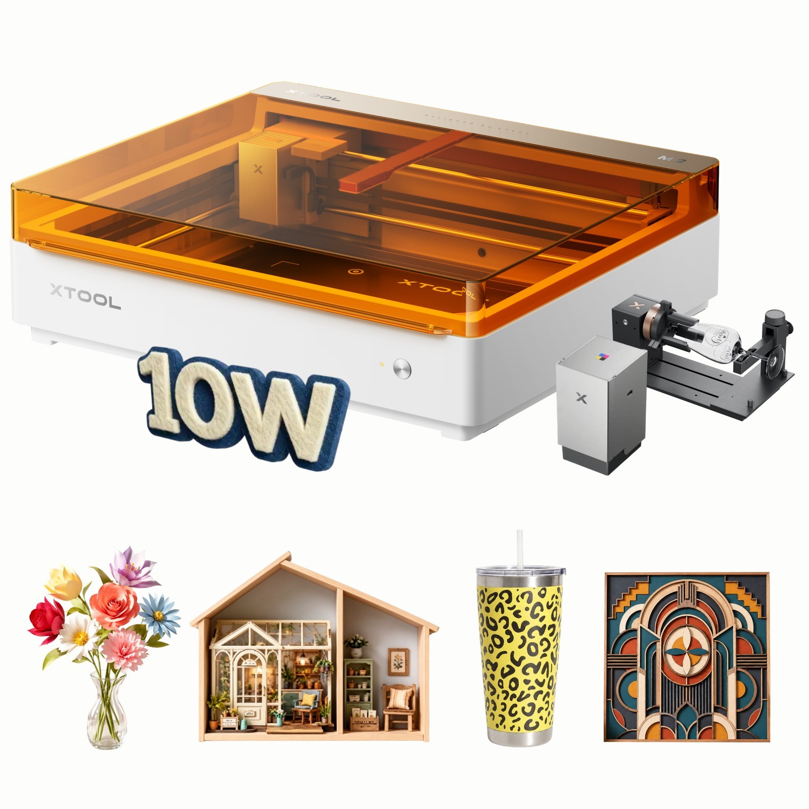 xTool M2 10W Color Craft Laser Cutter & Engraver,Built-in Dual Cameras,RA3 xTool M2 10W Color Craft Laser Cutter & Engraver,Built-in Dual Cameras,RA3
