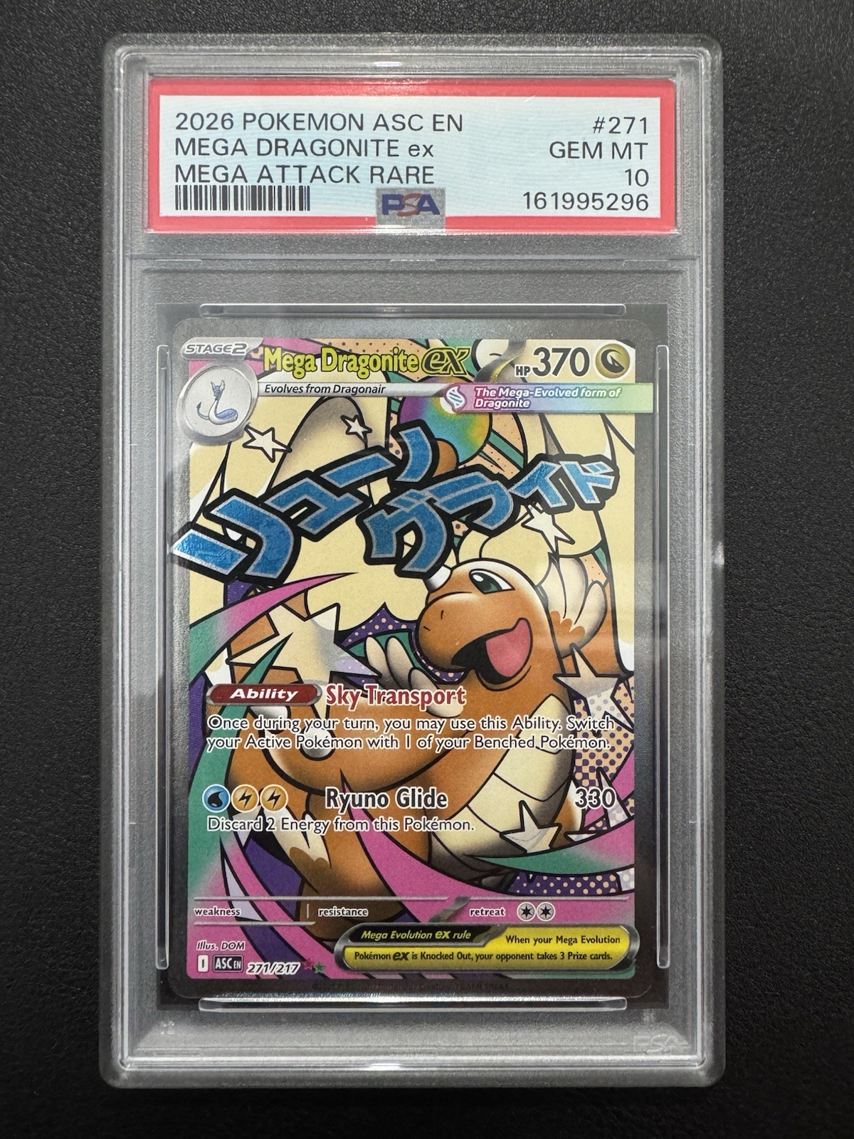 Pokemon TCG: PSA 10 Mega Dragonite EX 271/217 Mega Attack Rare - Ascended Heroes