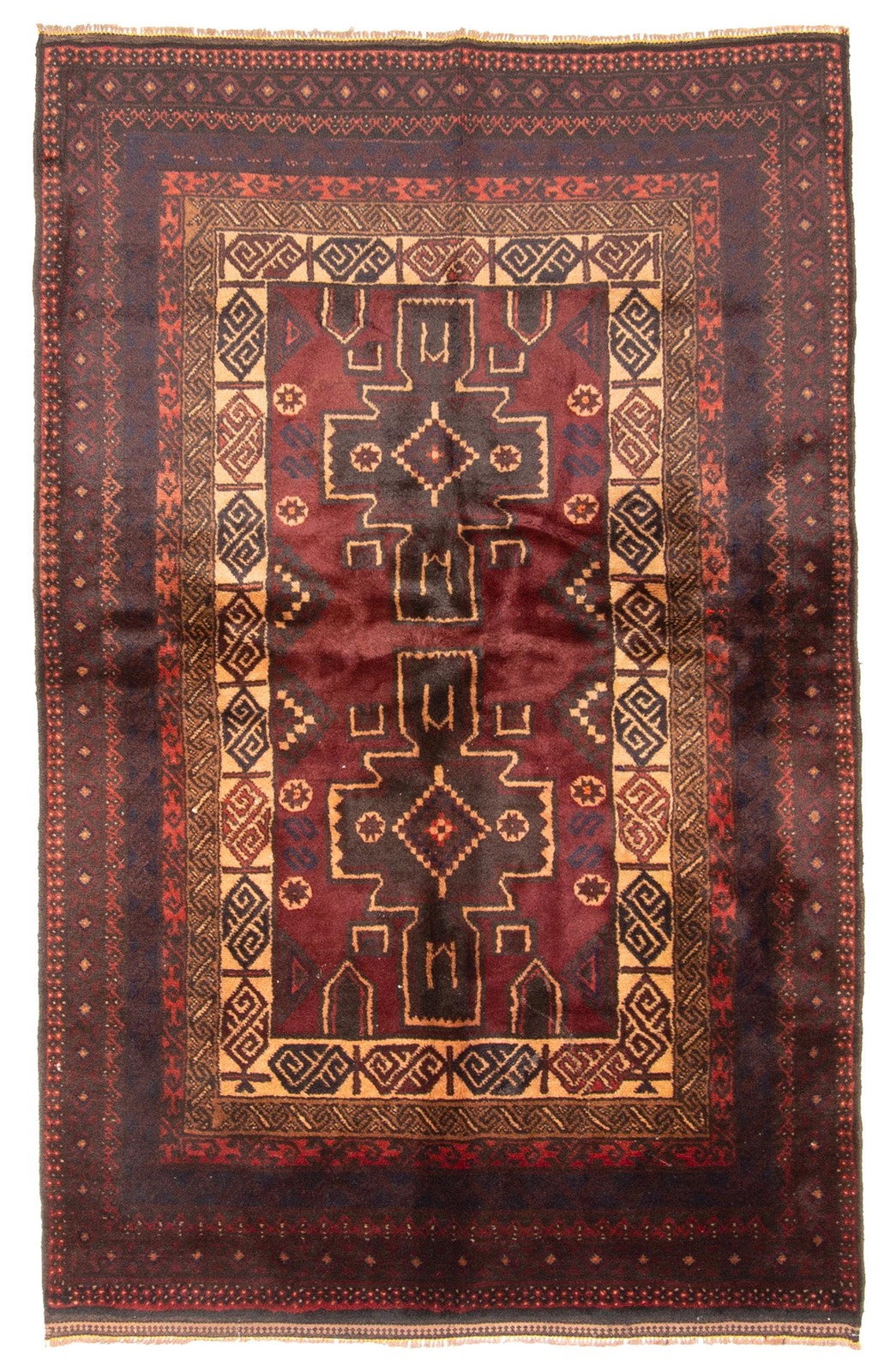Vintage Traditional Hand-Knotted Area Rug 3\'9\
