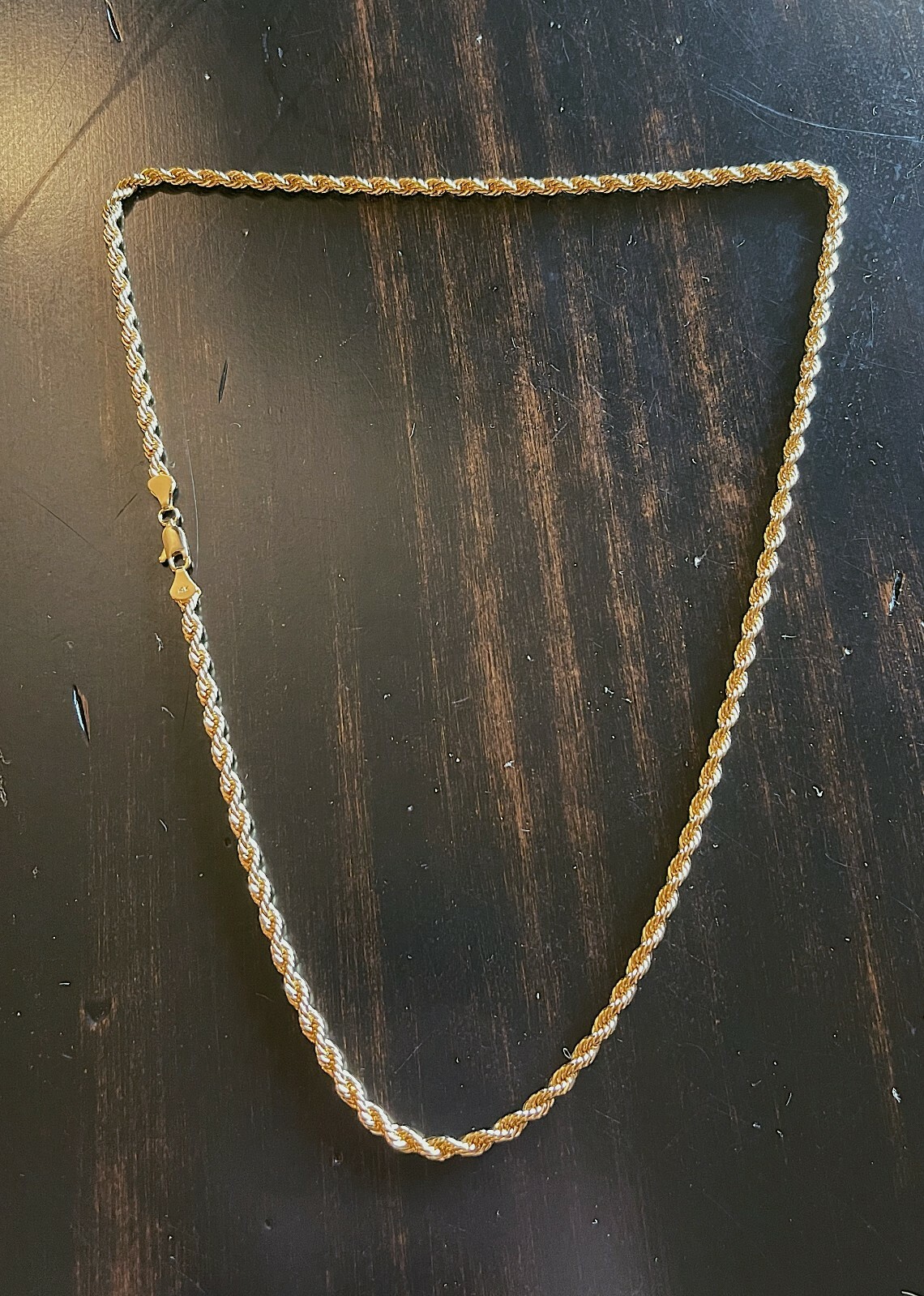 Men\'s 14k Gold Stamped Rope Chain 24 Inches \