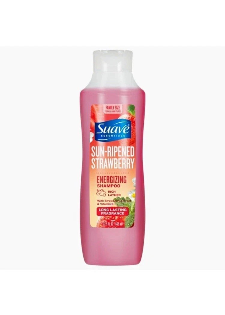 Suave Essentials Strawberry Energizing Shampoo Cruelty-Free Vitamin E 22.5oz