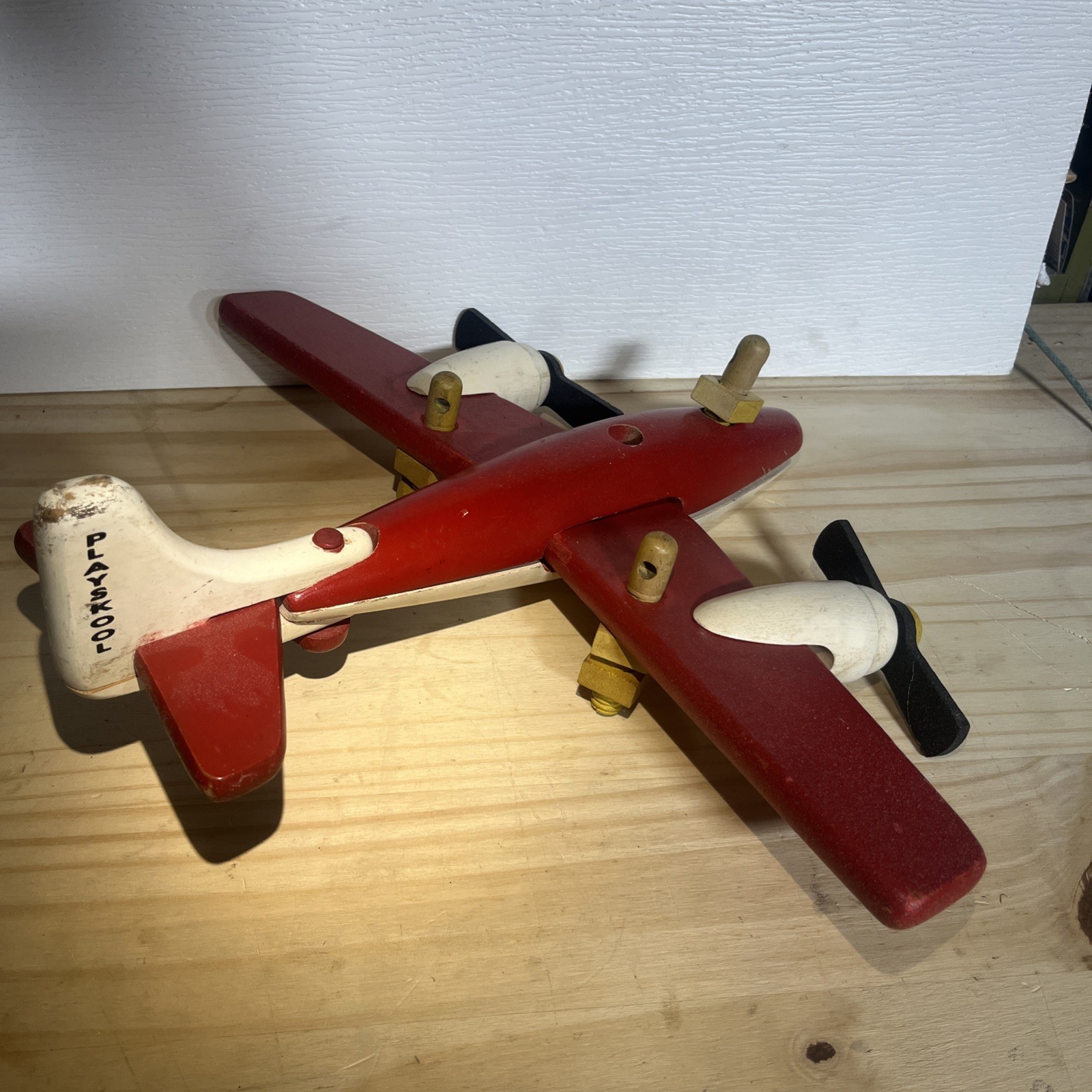 VINTAGE PLAYSKOOL TAKE APART WOOD AIRPLANE 