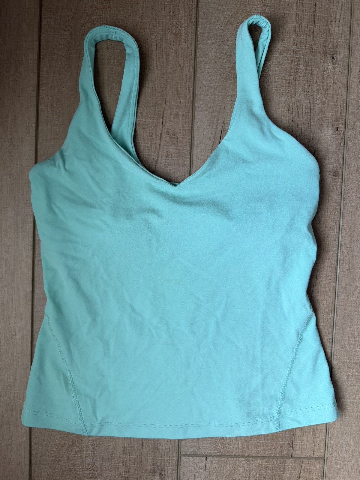 Lululemon Align Waist Length Tank Top Wild Mint Built In Bra Sz 4 Lululemon Align Waist Length Tank Top Wild Mint Built In Bra Sz 4