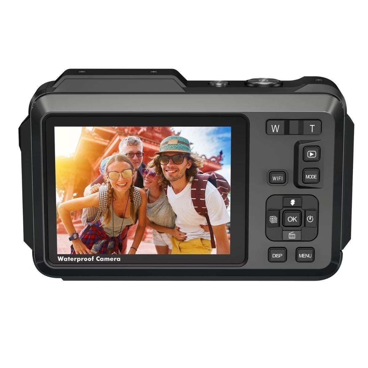 5K Underwater Digital Camera, 64MP 16X Zoom Dual Screen Water Proof