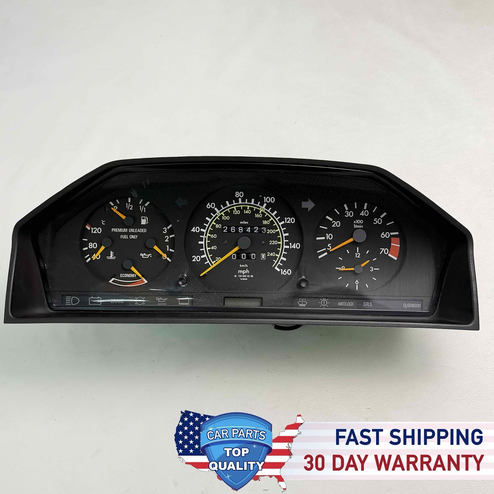OEM 1986-1993 Mercedes 300E Instrument Cluster Speedometer 268k Miles On It