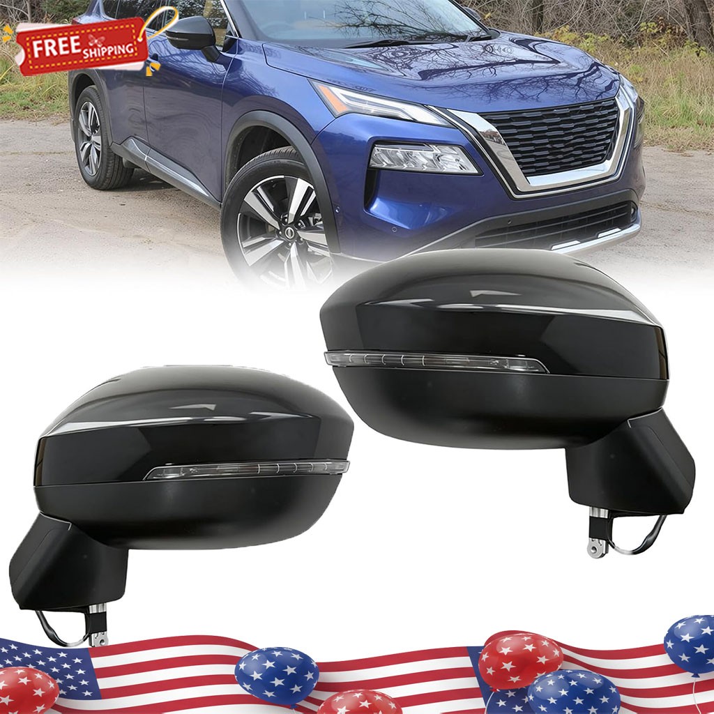 Left & Right Mirrors Heated W/Blind Spot Turn Signal For 2021-2023 Nissan Rogue