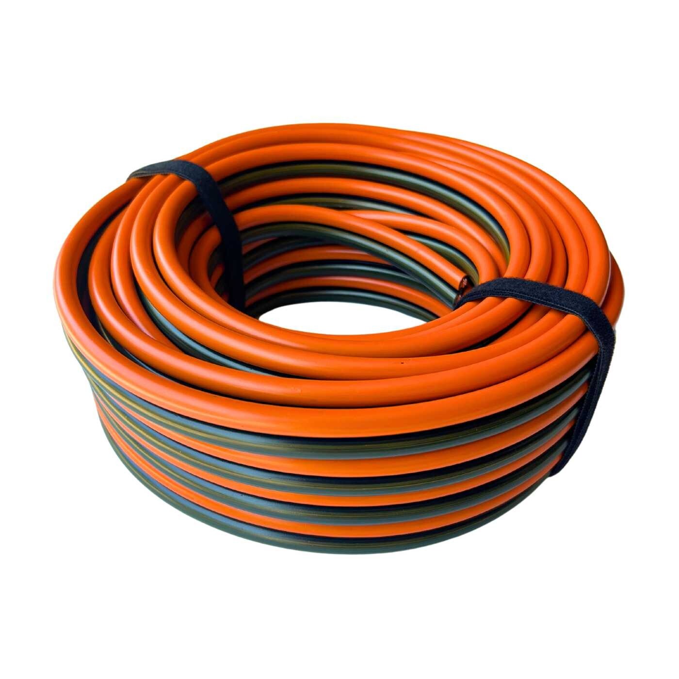 6 Gauge Dual Conductor Copper Wire - 100' Orange/Black Booster Cable MADE IN USA