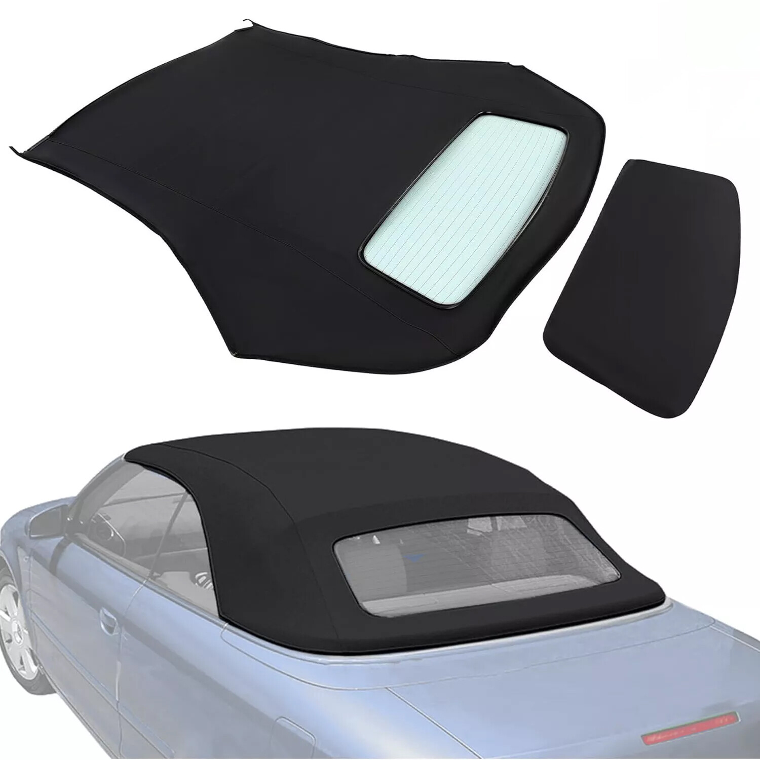 For Audi A4 2003-2009 Convertible Soft Top & Heated Glass Window In Black Vinyl For Audi A4 2003-2009 Convertible Soft Top & Heated Glass Window In Black Vinyl