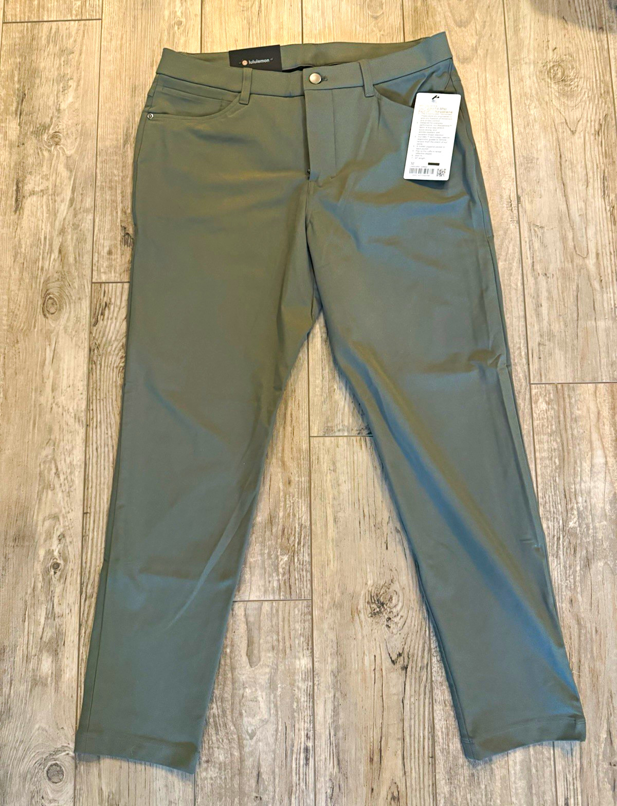 lululemon ABC Slim-Fit 5-Pocket Warpstreme Pants Green 32x30 lululemon ABC Slim-Fit 5-Pocket Warpstreme Pants Green 32x30