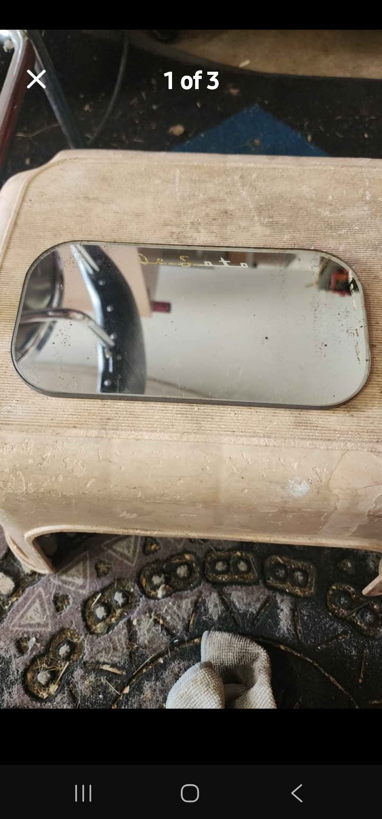 Vintage Antique 1940-1950s DeSoto Sun Visor Clipon Vanity Mirror OEM Accessory 
