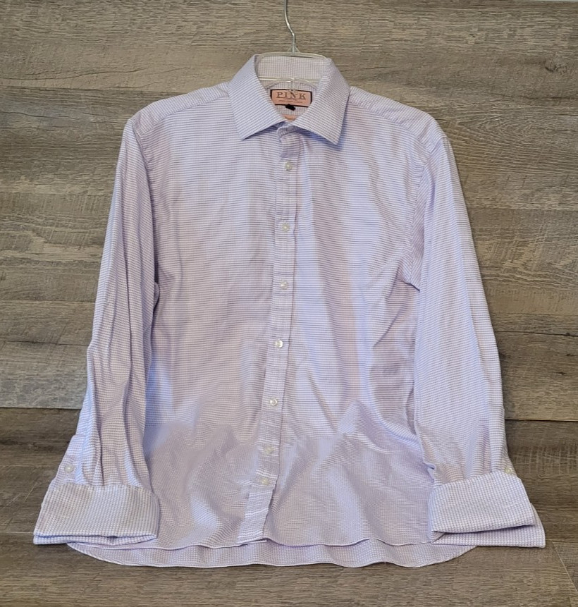 Thomas Pink Prestige French Cuff Button-Up Shirt Size 16-34.5 Large
