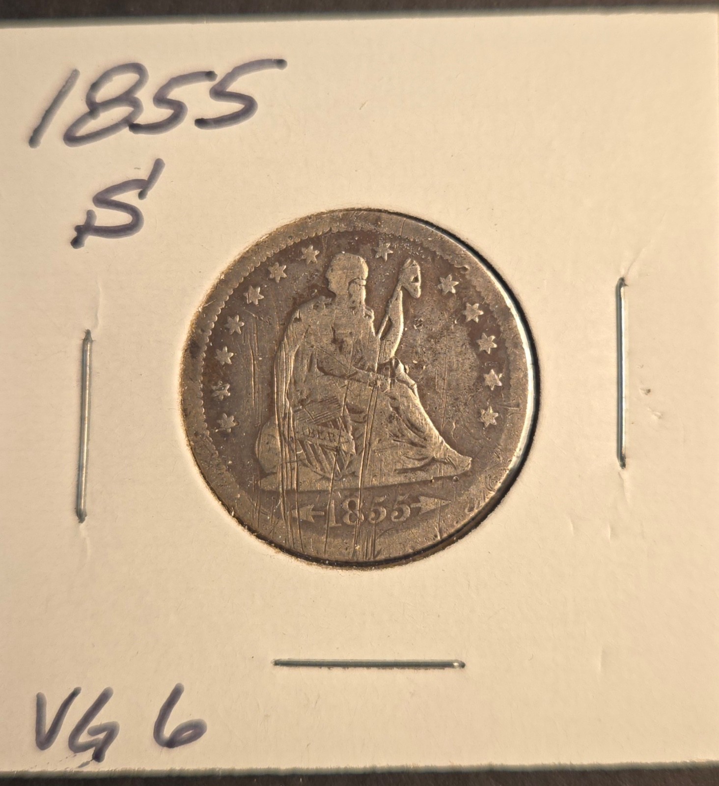 1855 S Liberty Seated (w/Arrows) Quarter 1855 S Liberty Seated (w/Arrows) Quarter