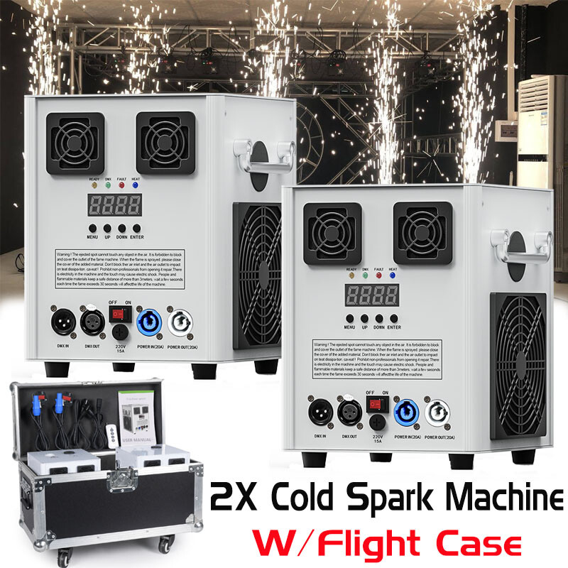 Cold Spark Machine 700W Stage Effect DMX Firework DJ Event Party Wedding W/Case