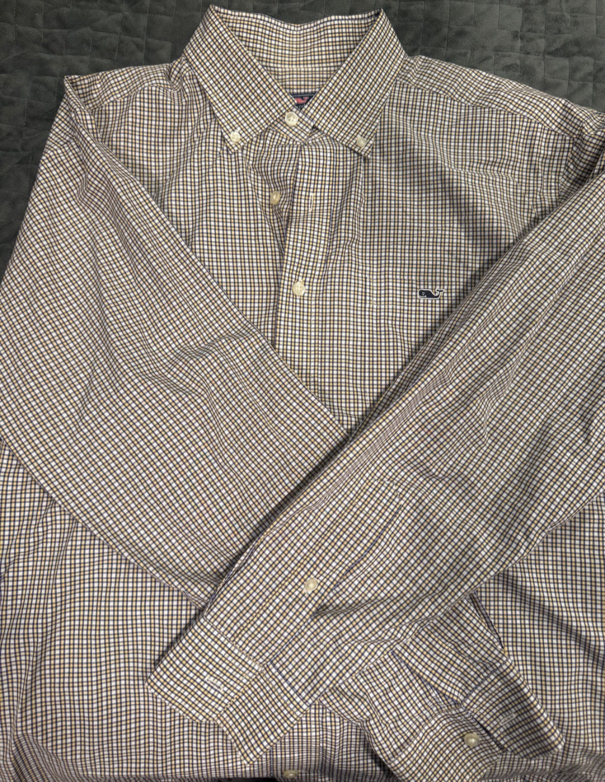 Vineyard Vines Men’s Classic Fit Tucker Button-Down Shirt – Size Large – Yellow 