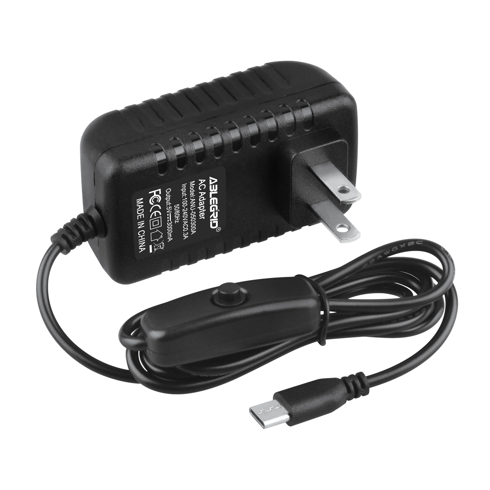 5V 3A USB Type C Adapter For Raspberry Pi 4 4B with ON/Off Switch Power Supply