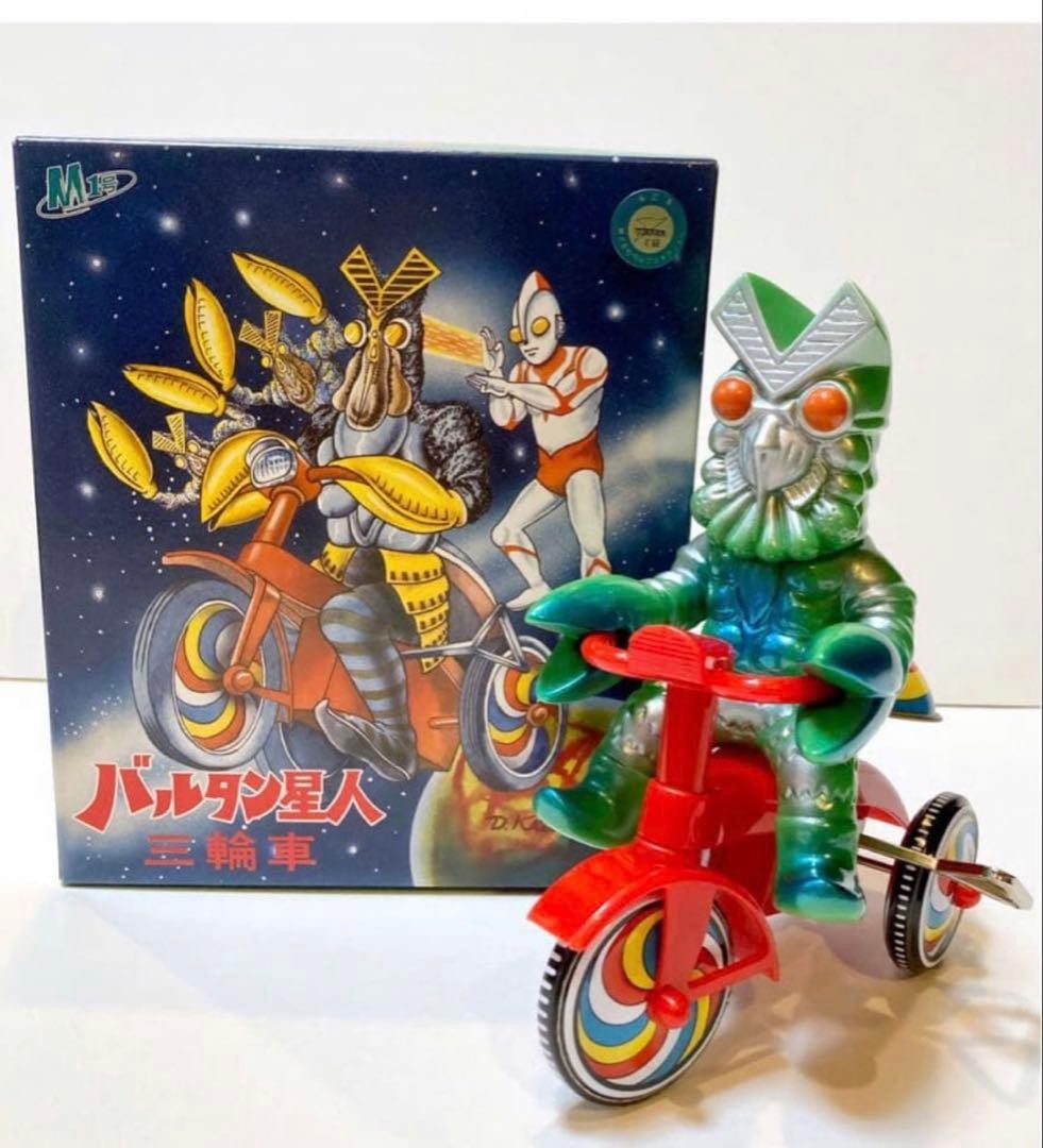 M1go Baltan Seijin on Tricycle Soft Vinyl Figure Ultraman Kaiju Sofubi Unused