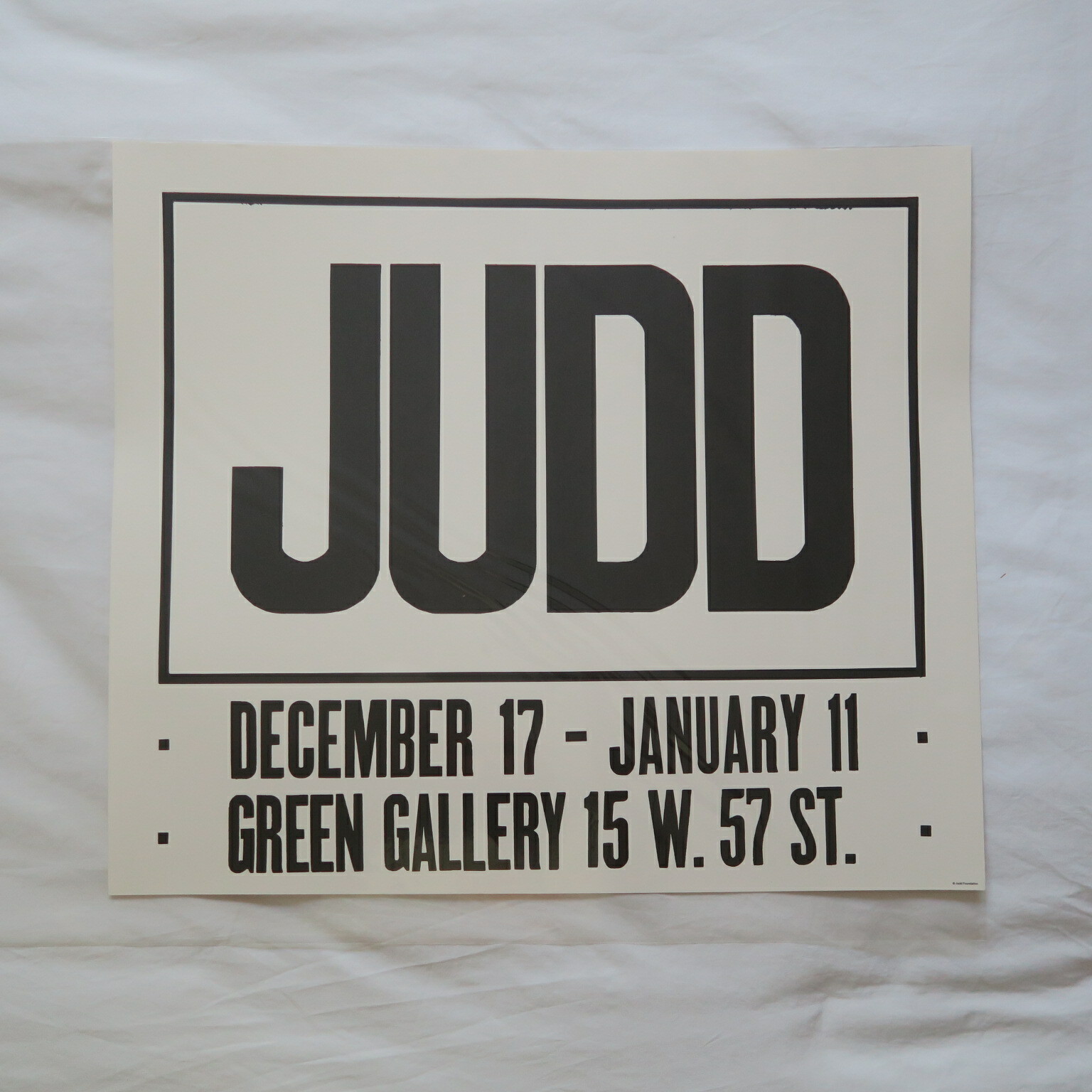 RARE Donald Judd Exhibition Poster, Green Street St. Gallery Marfa Screenprint 