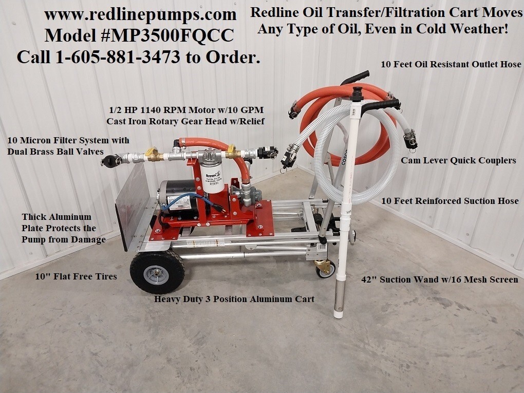 New Portable Redline Waste/Bulk Oil Transfer Pump, Heater, Burners, Transformers