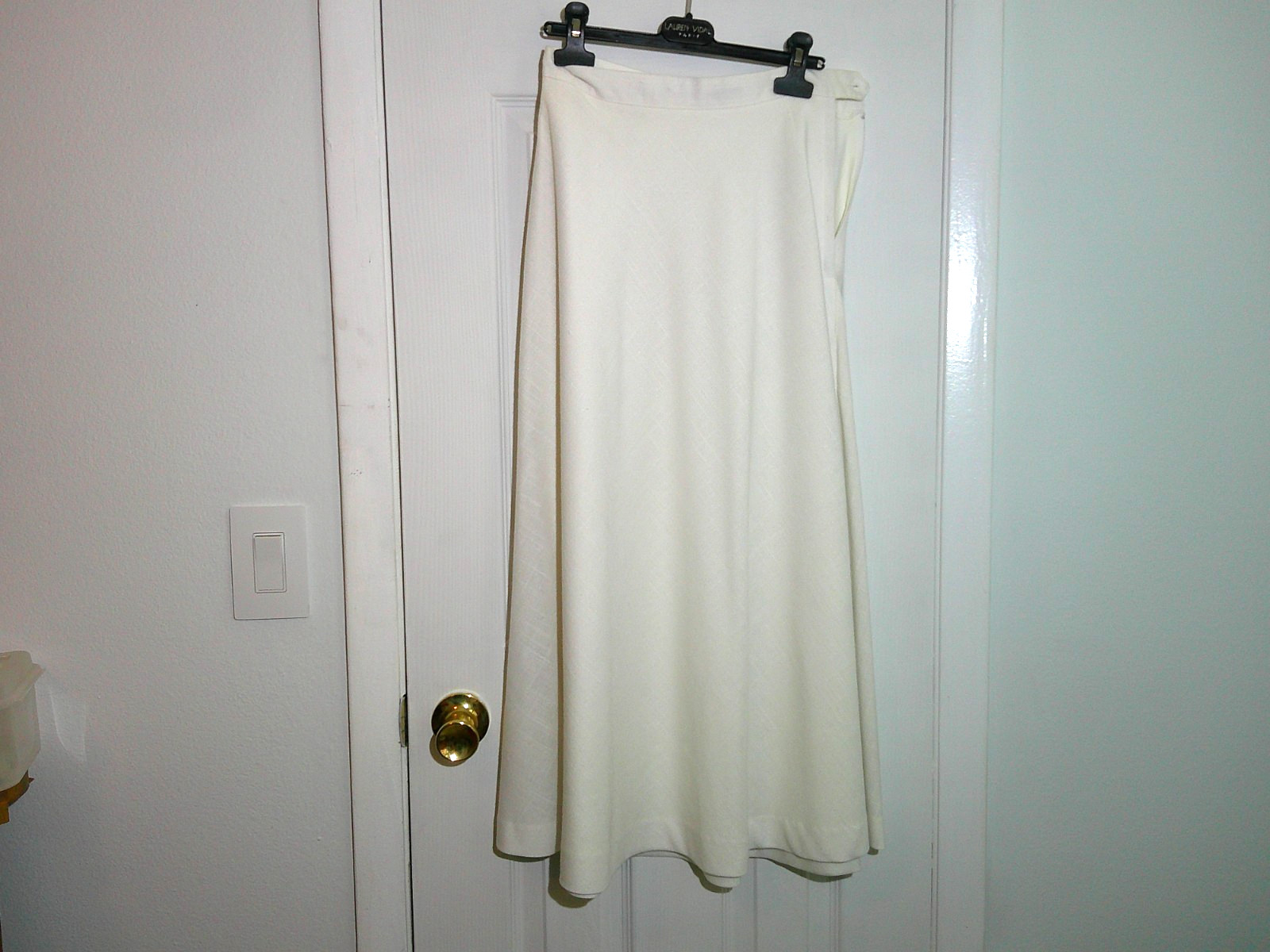 Vintage Esteban by Gary Worth elegant cream satin midi skirt smooth glossy