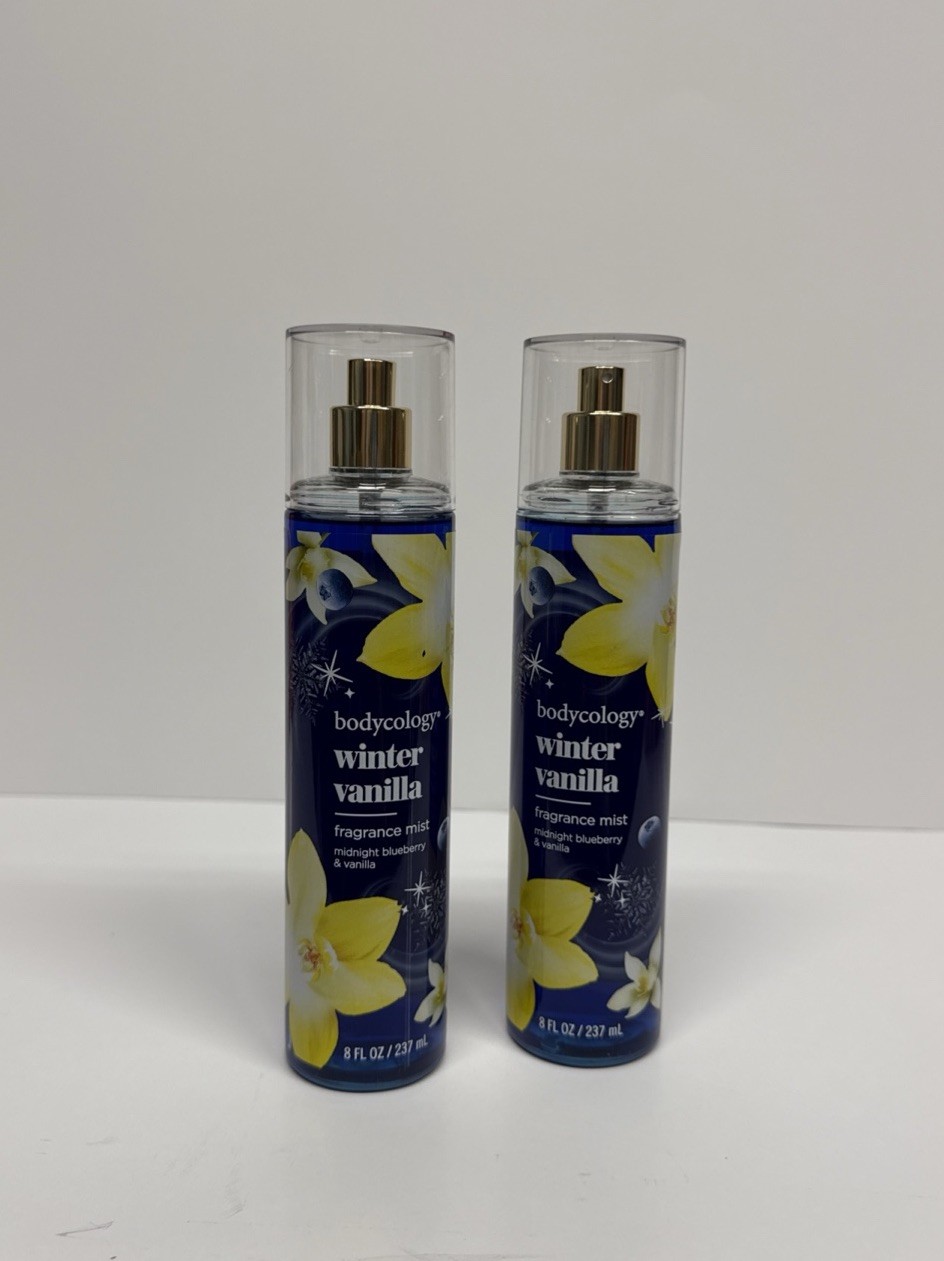 Bodycology Winter Vanilla Fragrance Mist 8oz 2 Pack Midnight Blueberry NEW Bodycology Winter Vanilla Fragrance Mist 8oz 2 Pack Midnight Blueberry NEW