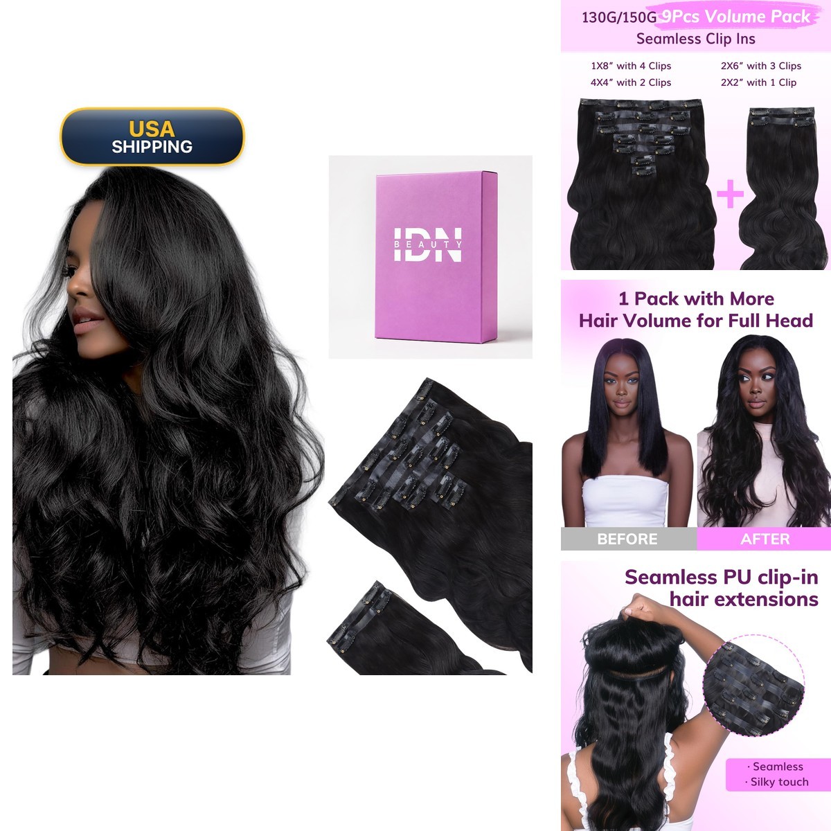 IDN BEAUTY Seamless Clip In Hair Extensions 16\