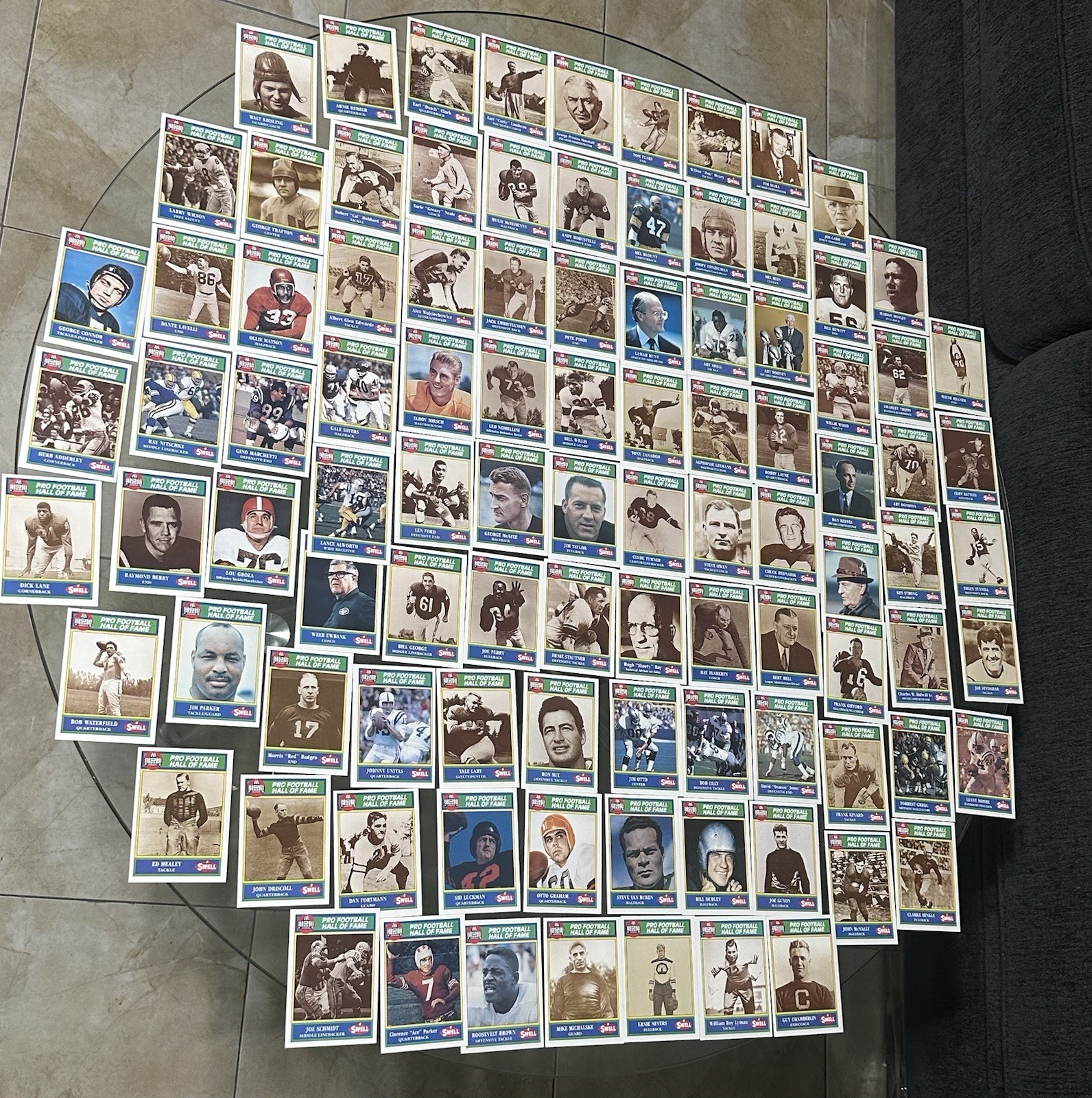 1989 Swell Greats Pro Football Hall of Fame Lot - 98 Cards-Near Complete Set