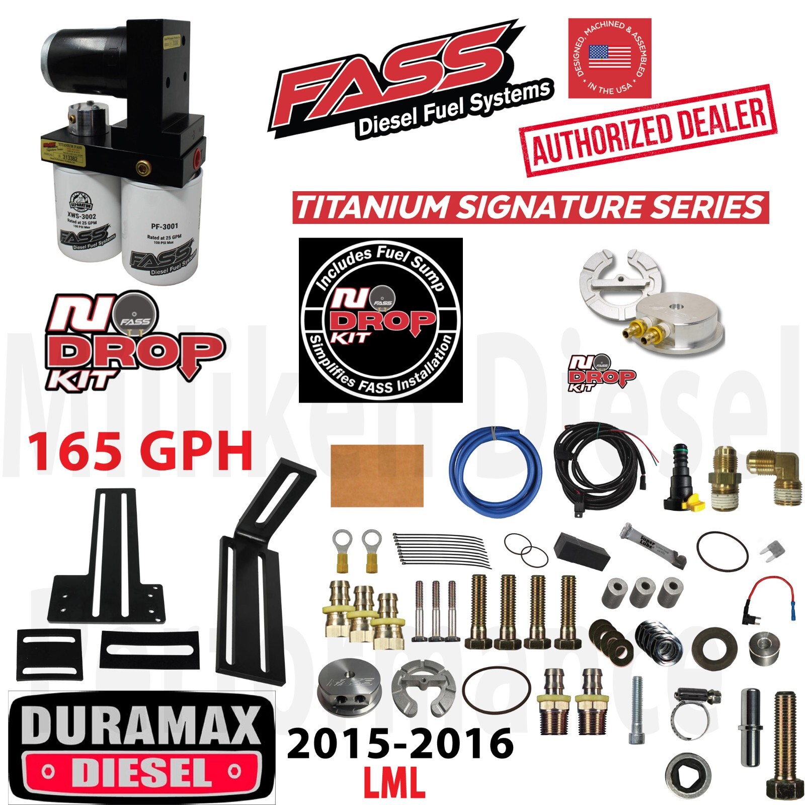 FASS No-Drop 165GPH Fuel Lift Pump System 15-16 Duramax Diesel Chevy GMC GM 6.6
