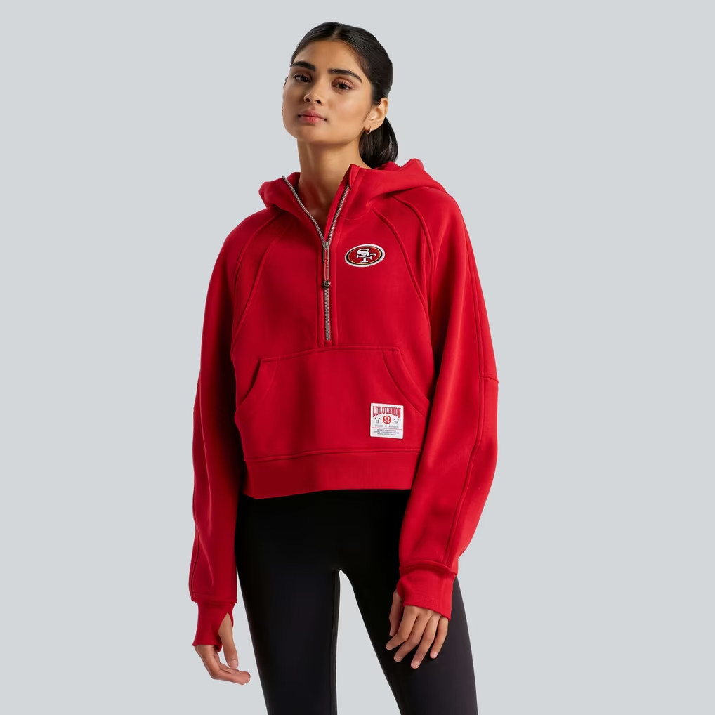 lululemon x NFL San Francisco 49ers Womens Scuba Oversized Half-Zip Hoodie