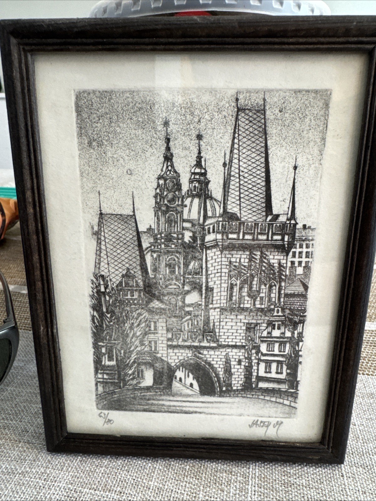 Vintage Prague Architectural Etchings-Set Of 3 Triptych- Signed limited editions