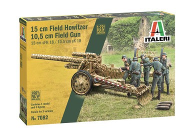 Italeri 557082 1/72 Field Howitzer w/10.5cm Field Gun w/5 Crew