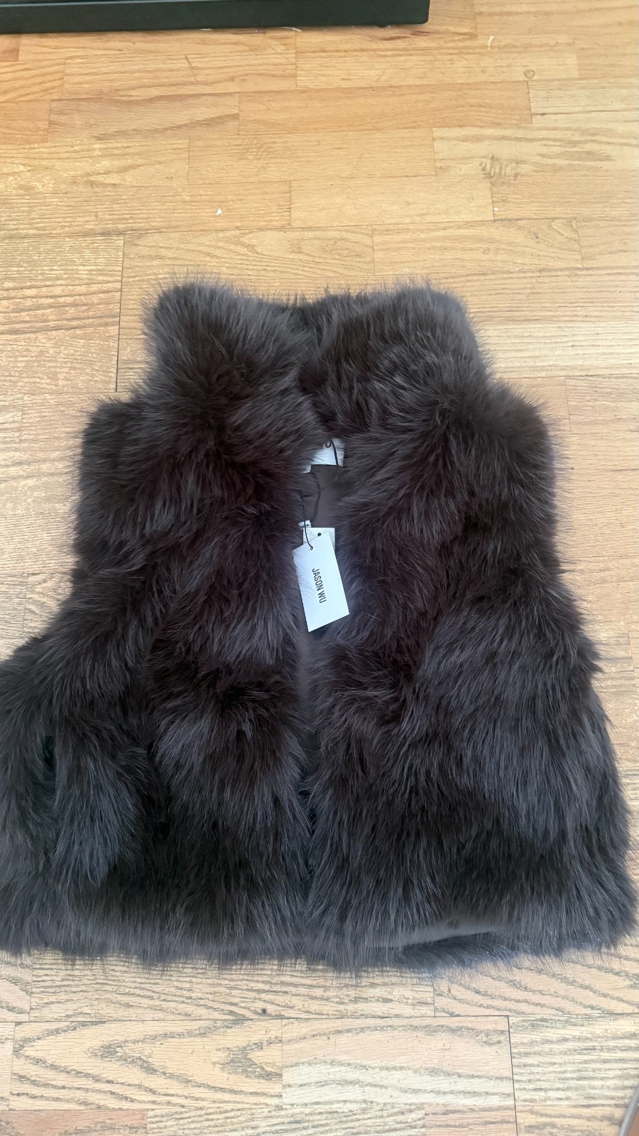 NWT JASON WU FAUX FUR VEST BROWN SIZE M LUXURY OUTERWEAR JW-7105 $148