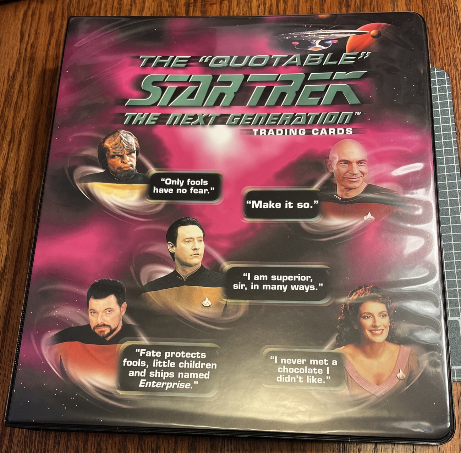 The Quotable Star Trek Next Generation Trading Cards Album W/Promo BP + Auto