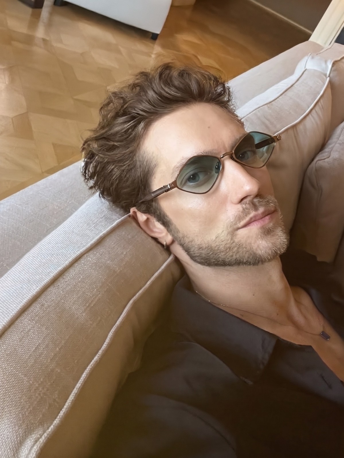 John Dalia Lana Sunglasses 52□21-145 Brown Diamond Frame Green Gradient Lens