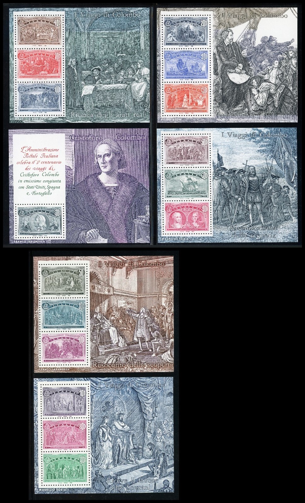 Italy Scott #1883-1888 MNH S/S Voyages of Columbus CV$28+ 430199