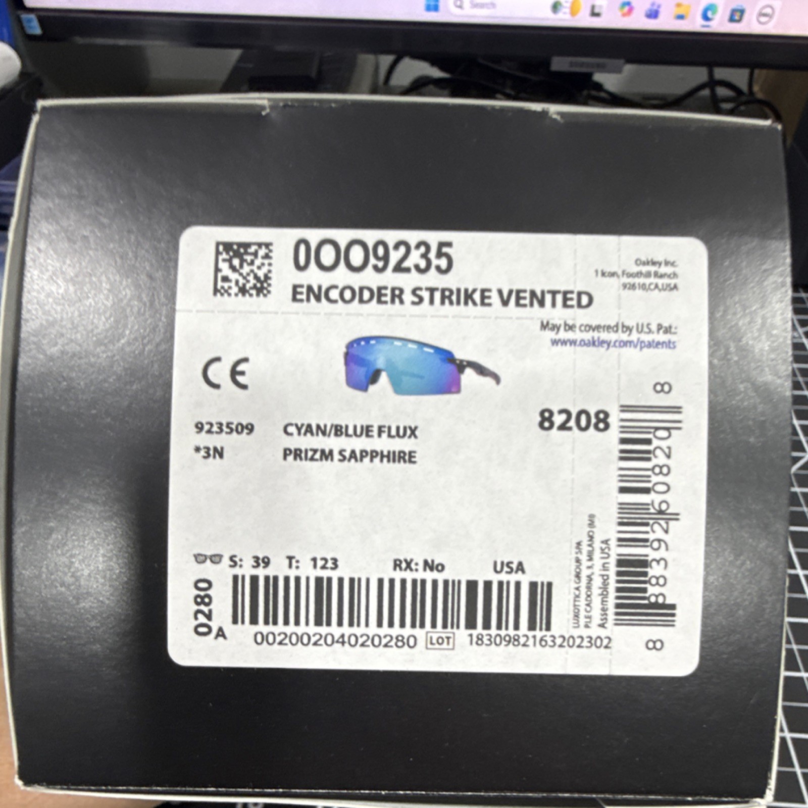 Oakley MVP Encoder Strike Blue Flux Prizm Sapphire Cycling Sunglasses 9235 Oakley MVP Encoder Strike Blue Flux Prizm Sapphire Cycling Sunglasses 9235