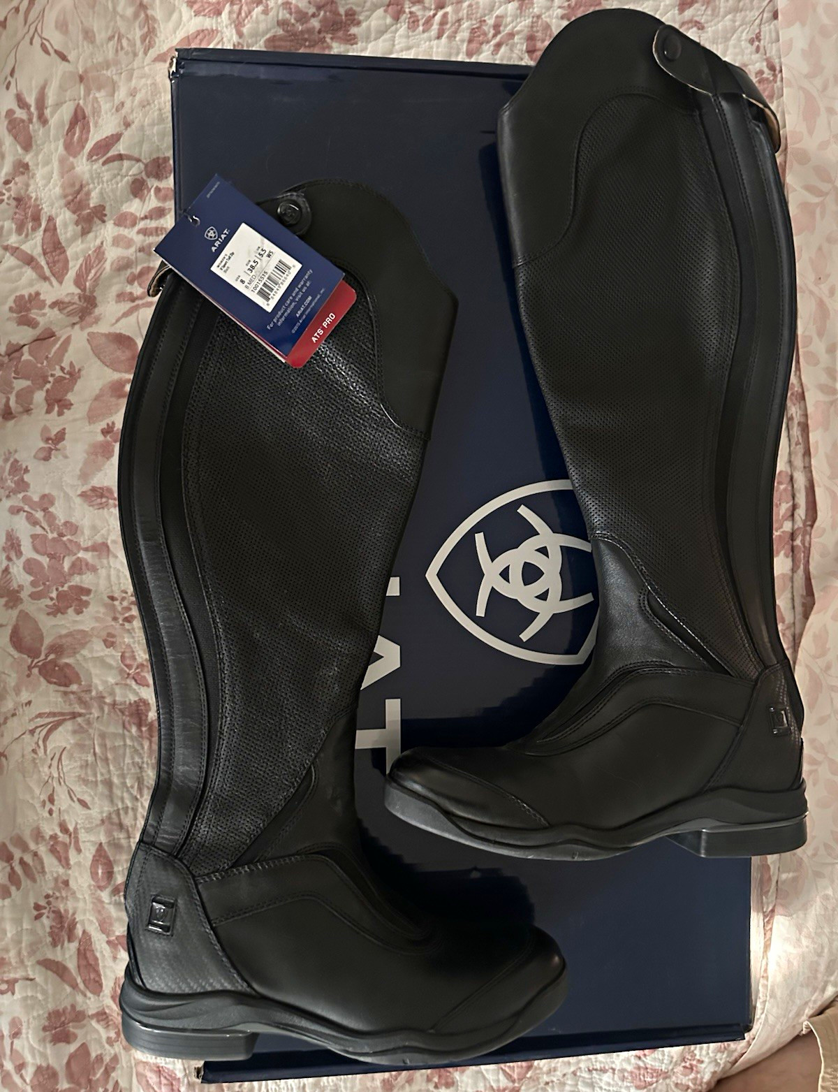 Ariat Women’s Leather V Sport Tall Zip Riding Boots Black US Size 8 wide short