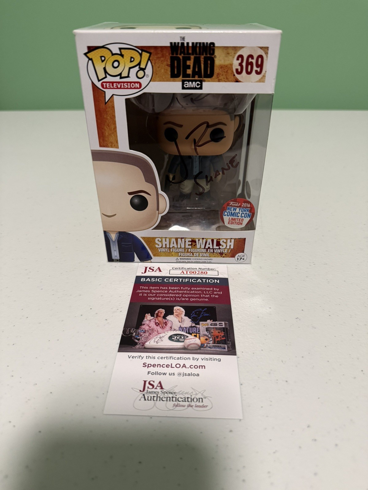 Funko Pop Walking Dead Shane Walsh Signed Jon Bernthal #369 NYCC With Armor JSA Funko Pop Walking Dead Shane Walsh Signed Jon Bernthal #369 NYCC With Armor JSA