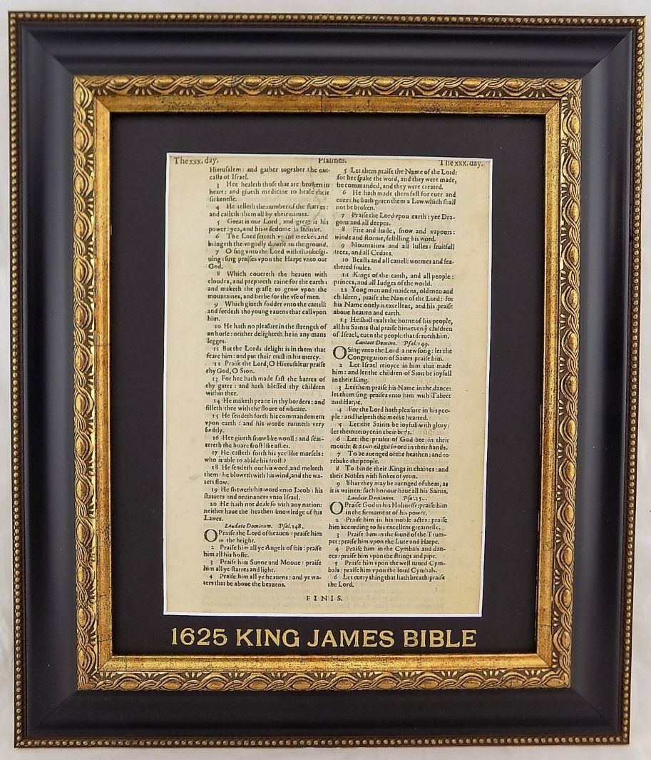 A PSALM OF PRAISE 150 LEAF, 1625 KING JAMES BIBLE PAGE, PSALTER GREAT BIBLE