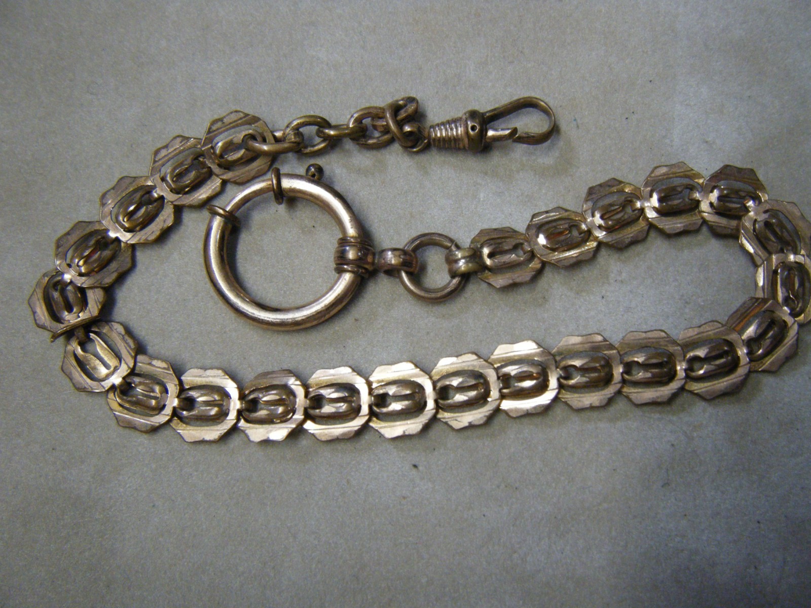 Antique Edwardian SP AMERIKANER Rolled Gold Pocket Watch Chain Antique Edwardian SP AMERIKANER Rolled Gold Pocket Watch Chain