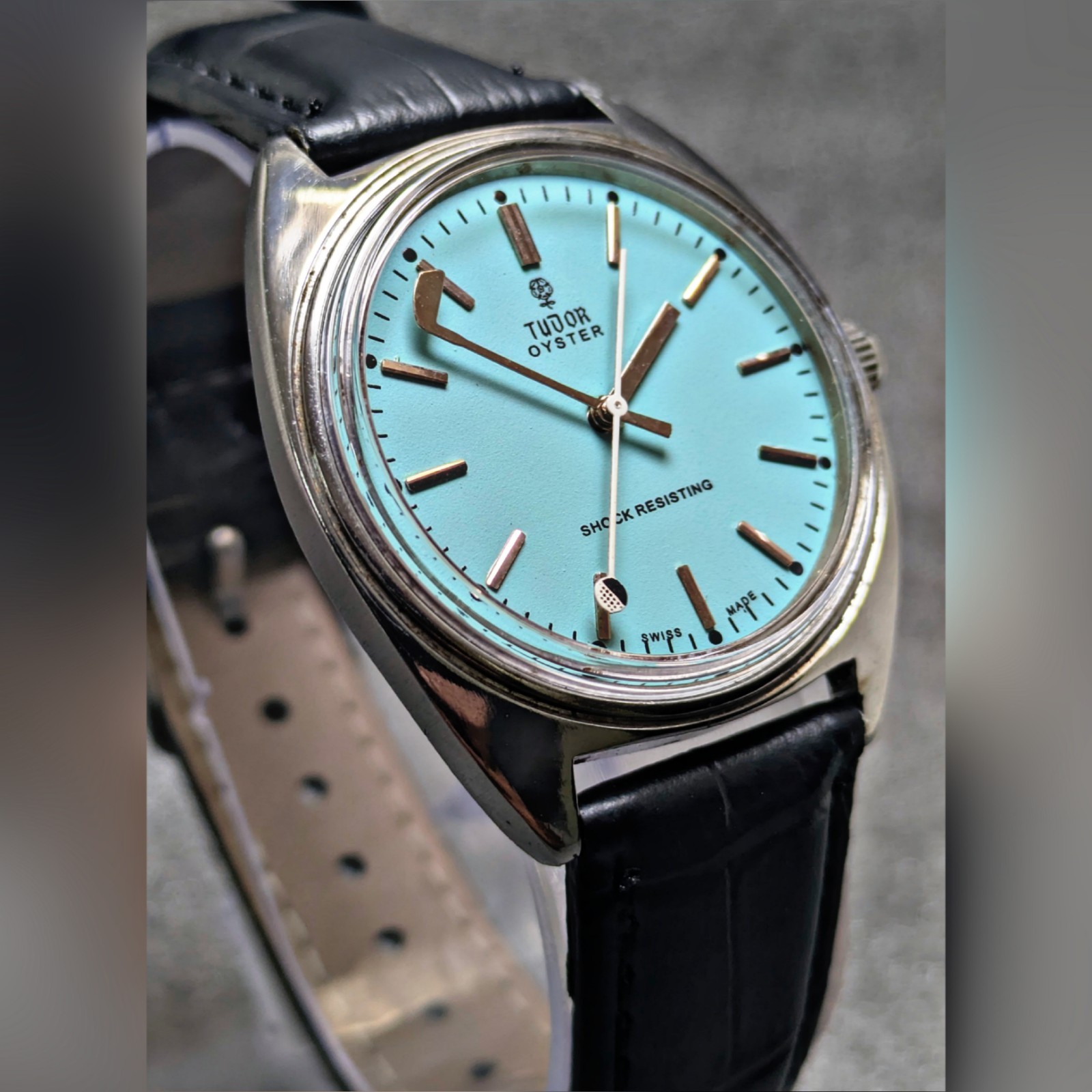 Vintage TUDOR GENEVE 17 Jewels Manual Winding Blue Dial Swiss Made Men’s Watch