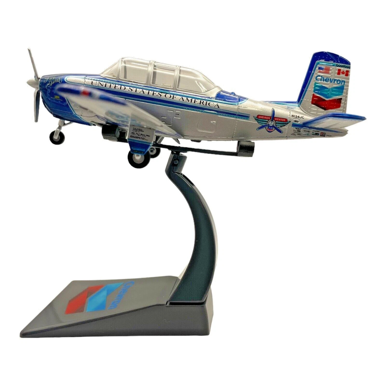 CHEVRON STANDARD OIL JULIE CLARKS-MENTOR BEECHCRAFT  T-34 free-SPIRIT Diecast