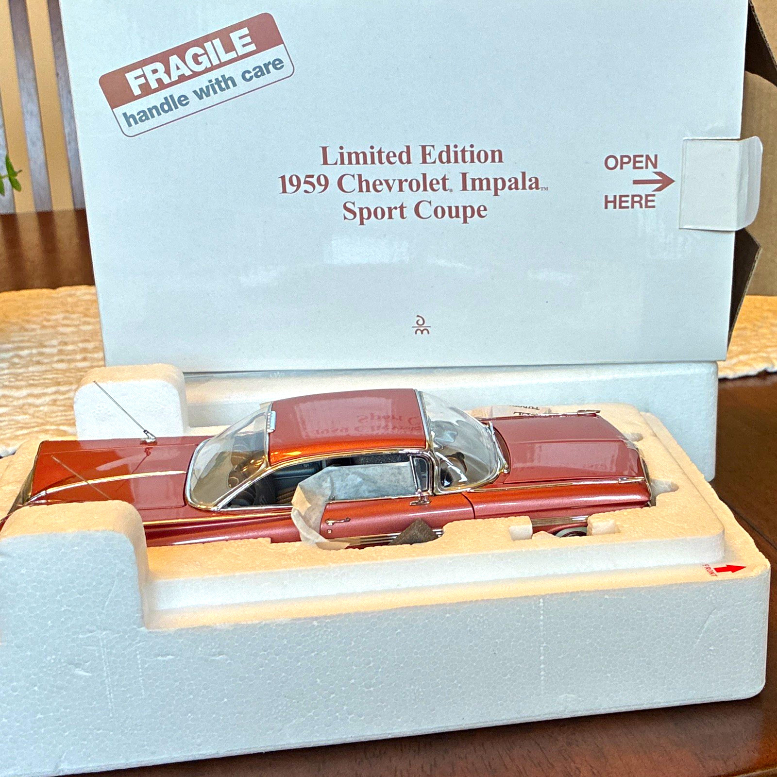 Danbury Mint 1959 Chevrolet Impala Sport Coupe Diecast Car Copper Danbury Mint 1959 Chevrolet Impala Sport Coupe Diecast Car Copper
