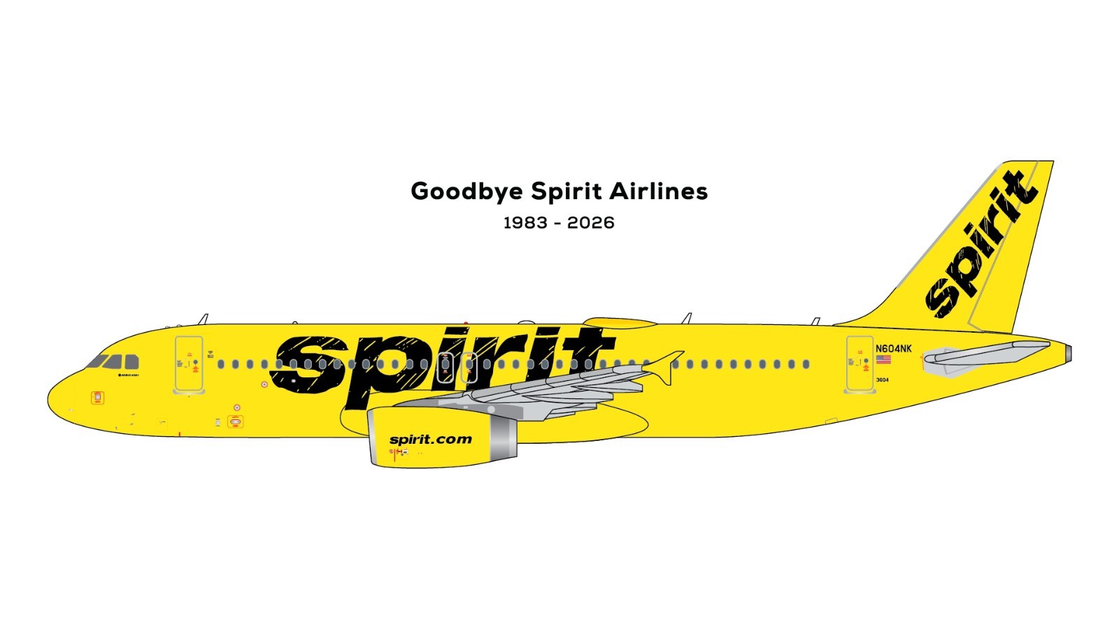 Spirit Airbus A320 N604NK Final Flight GeminiJets GJNKS2442 1:400 PRE-ORDER Spirit Airbus A320 N604NK Final Flight GeminiJets GJNKS2442 1:400 PRE-ORDER