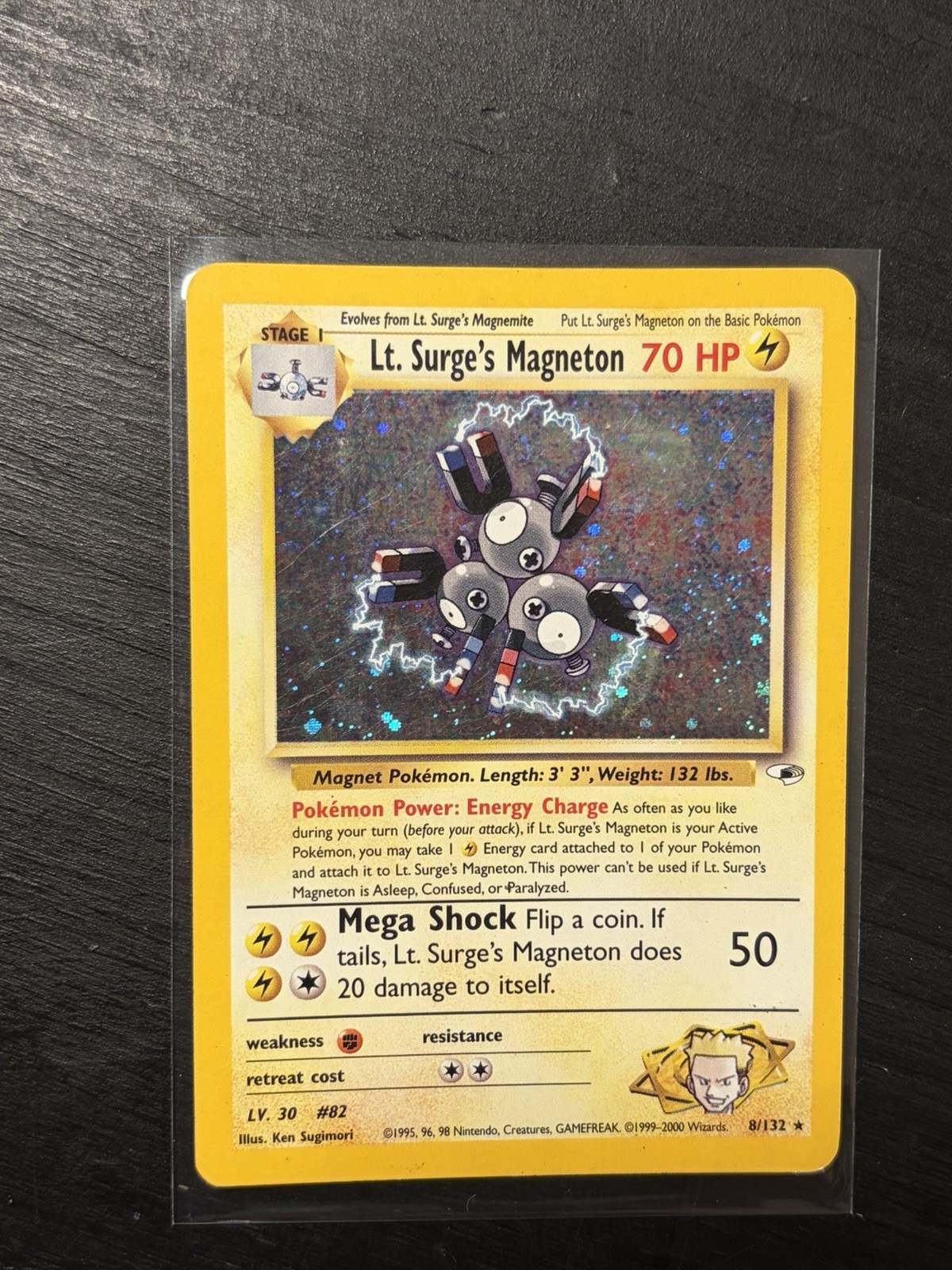 Lt. Surge\'s Magneton 008/132 Gym Heroes Holo - SWIRL - MP Lt. Surge\'s Magneton 008/132 Gym Heroes Holo - SWIRL - MP