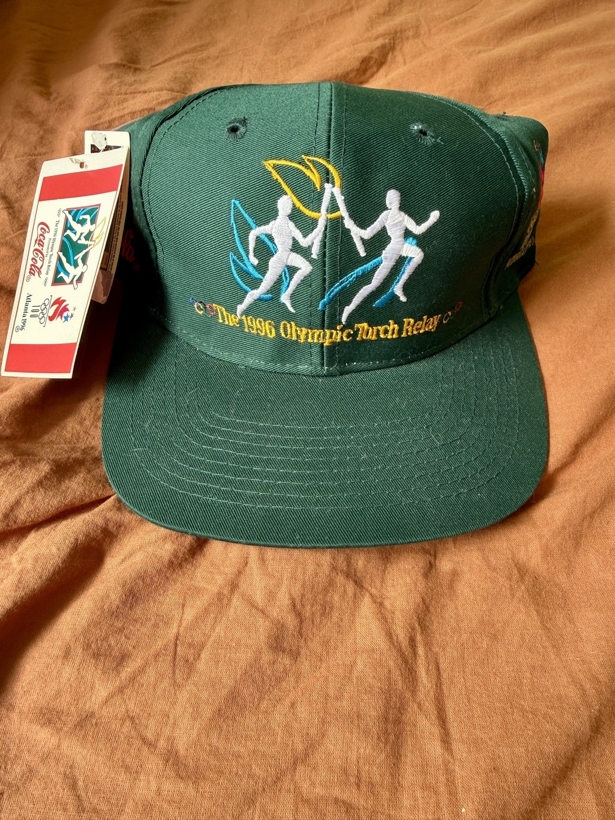 Vintage 1996 Atlanta Olympics Coca Cola Olympic Torch Relay Snapback NWT