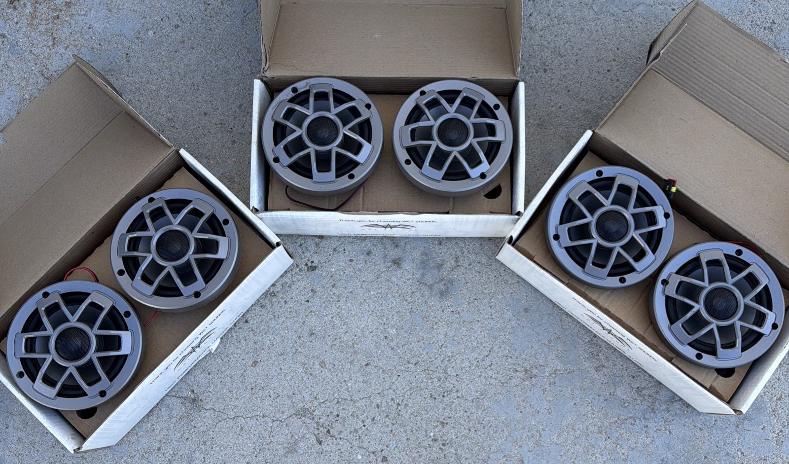Wet Sounds AXIS AXREV06 6.5 Inch Marine Wakeboard Tower Speakers SET OF 6 Lot