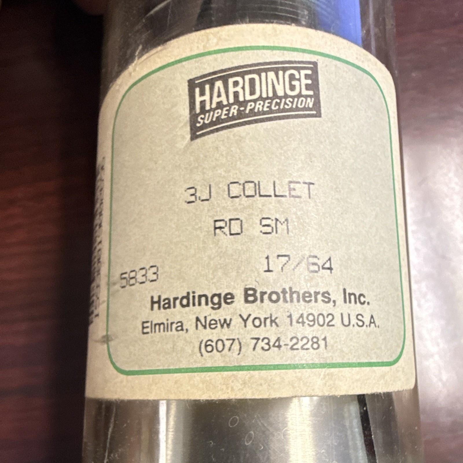 Hardinge Super-Precision 3J Round Collet 17/64 in 5833 Elmira NY Super-Precision Hardinge Super-Precision 3J Round Collet 17/64 in 5833 Elmira NY Super-Precision