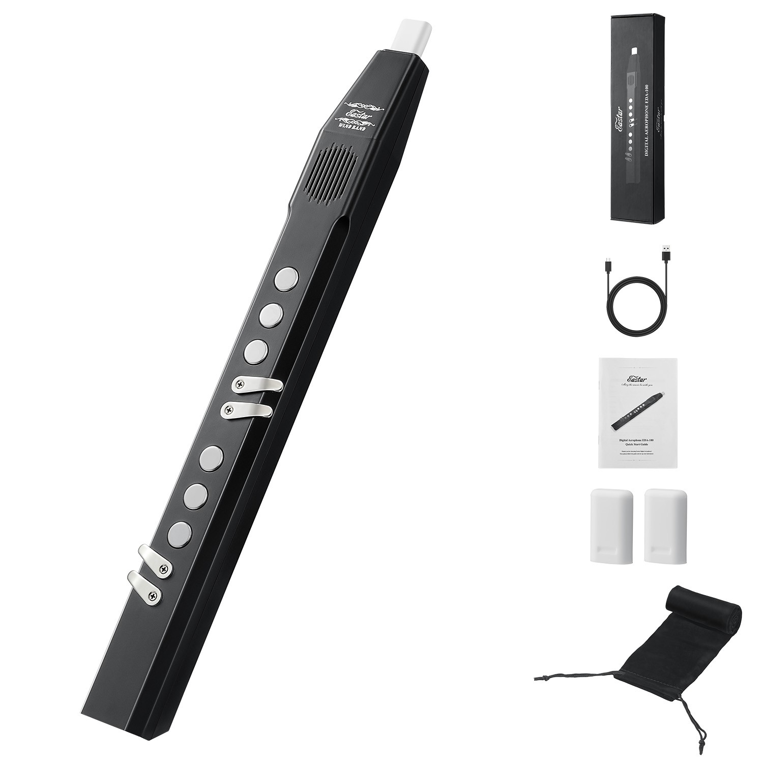 Eastar EDA-100 Digital Woodwind Electric Saxophone 27 Tones MIDI BT Rechargeable