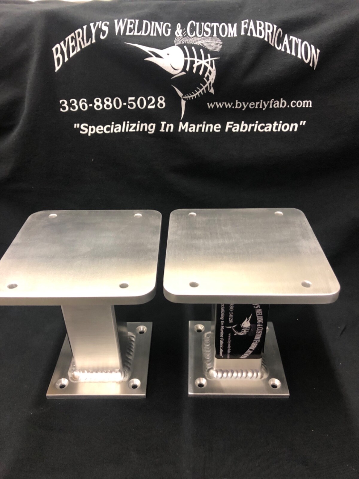 One Pair of Cannon Downrigger Pedestals 6'' tall One Pair of Cannon Downrigger Pedestals 6'' tall